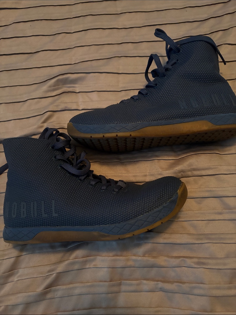 NOBULL Navy High-Top Training Sneakers with Gum Sole